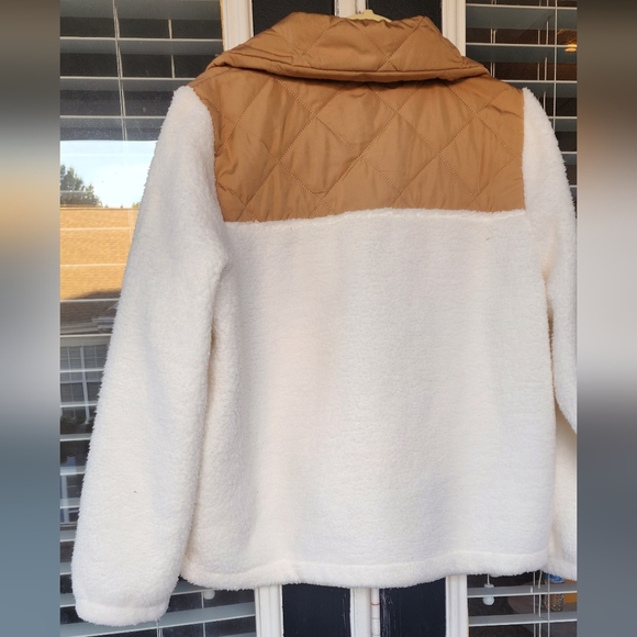 J CREW Quilted sherpa fleece half-zip pullover Sz M - Picture 8 of 12